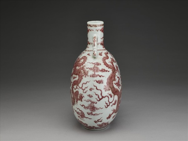 釉裡紅雲龍紋扁壺