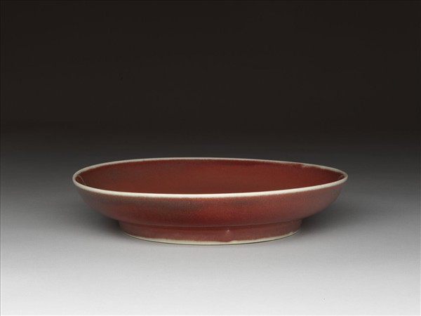 霽紅釉盤