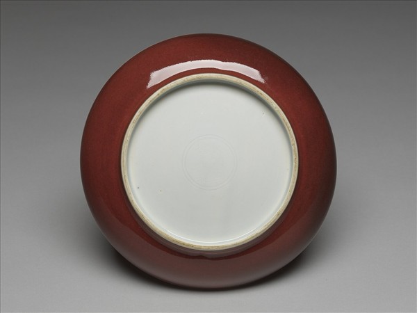 霽紅釉盤
