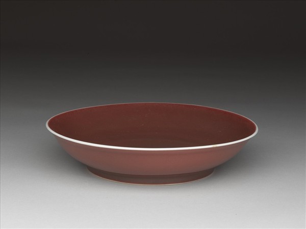 霽紅釉盤