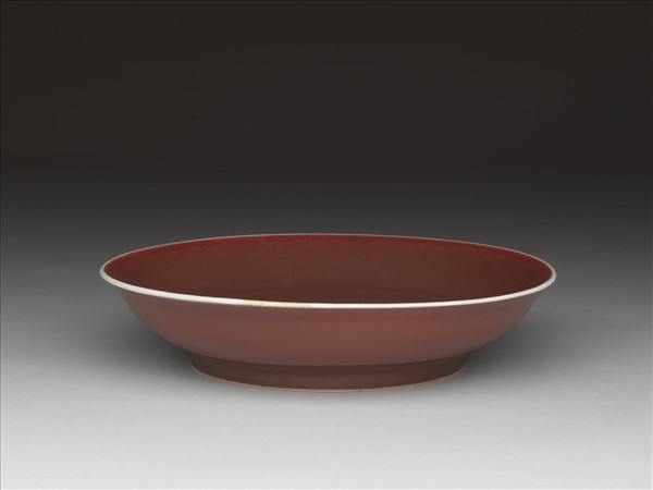 霽紅釉盤