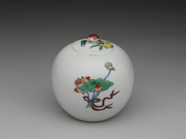 五彩嬰戲圖蓋罐