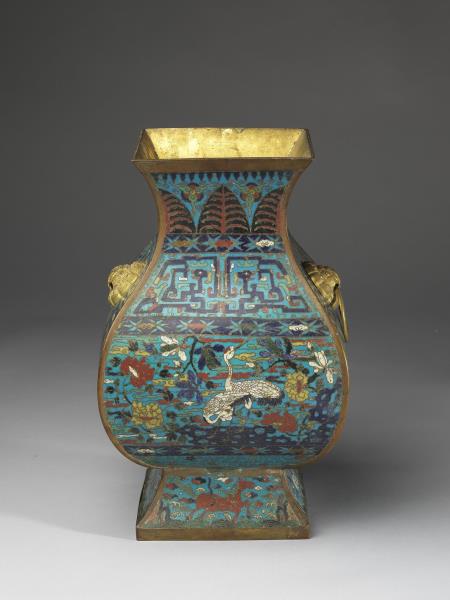 掐絲琺瑯福祿封侯紋方爐