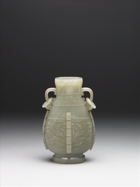 玉獸面活環扁瓶