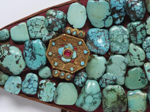 印度 綠松石髮編頭飾