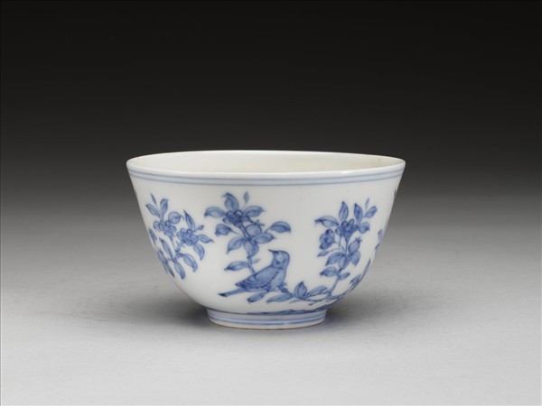 青花花鳥紋杯