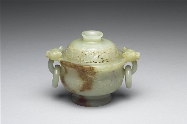 玉荷花紋爐
