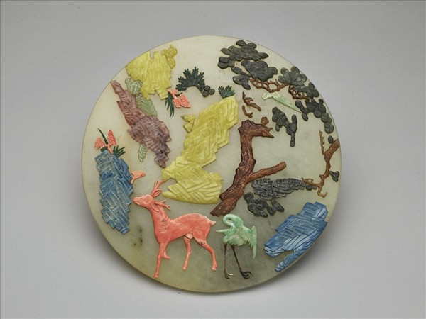 玉鶴鹿長青插屏