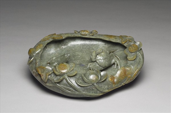 玉蟹蛙游荷葉洗