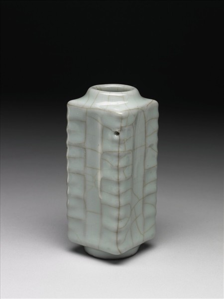 仿官釉青瓷蓍草瓶