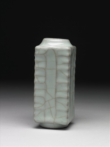 仿官釉青瓷蓍草瓶