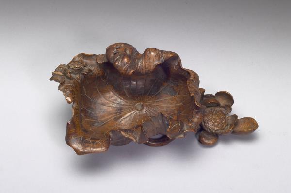 竹雕荷葉式水盛