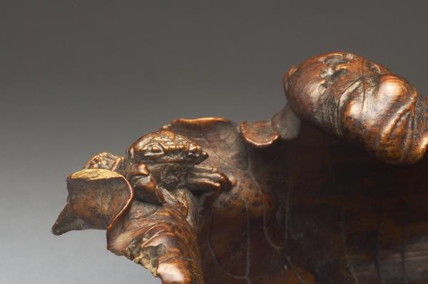 竹雕荷葉式水盛