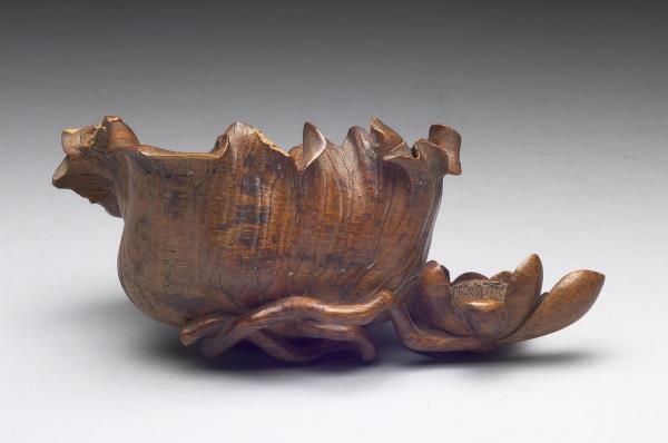 竹雕荷葉式水盛