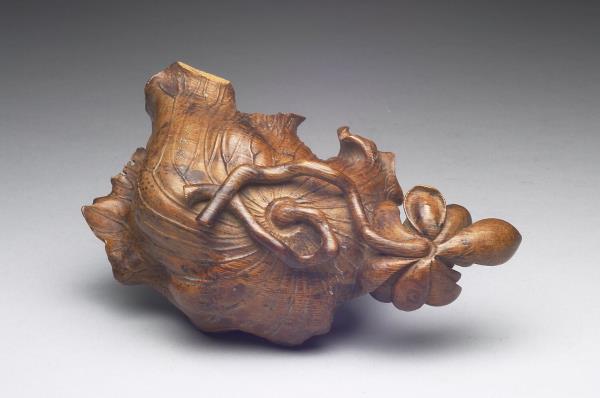 竹雕荷葉式水盛