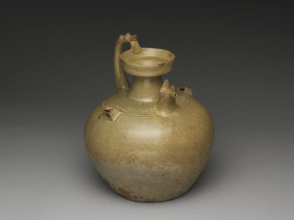 青瓷褐斑天雞壺