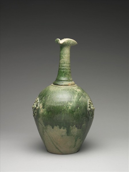 鉛綠釉長頸陶罐