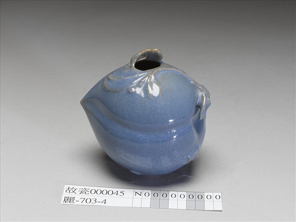 石灣窯 天藍釉蟠桃水盛