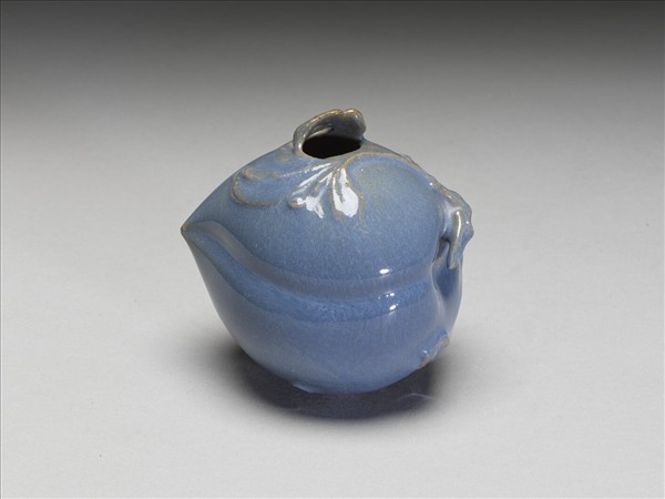 石灣窯 天藍釉蟠桃水盛