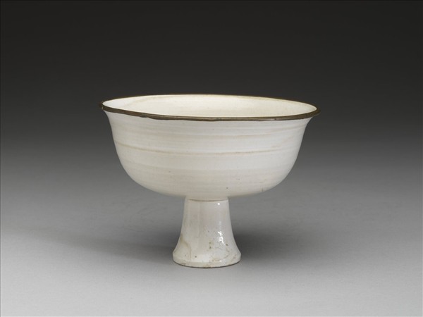 霍州窯 白瓷高足碗