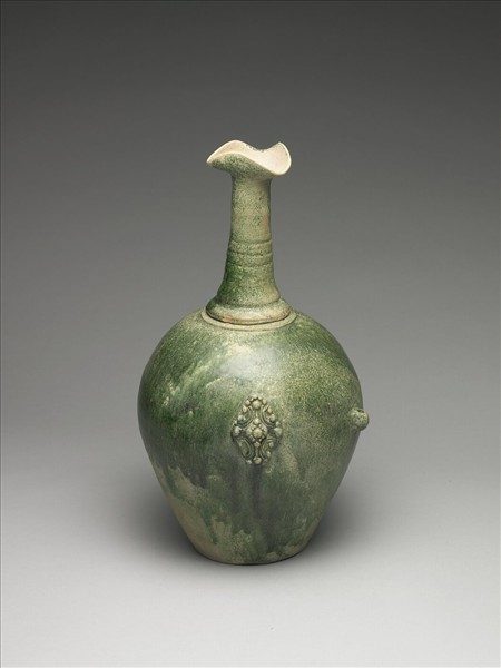 鉛綠釉長頸陶罐
