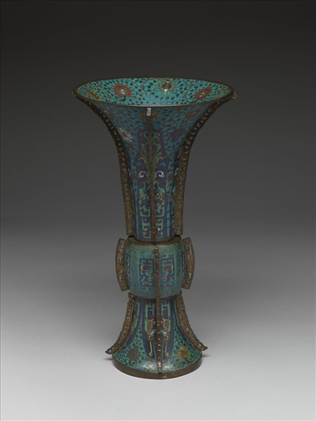 掐絲琺瑯龍鳳紋觚