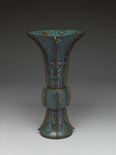 掐絲琺瑯龍鳳紋觚