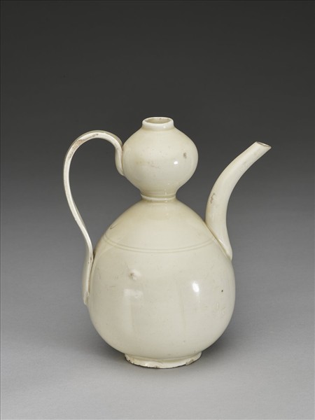 定窯 白瓷葫蘆式把壺