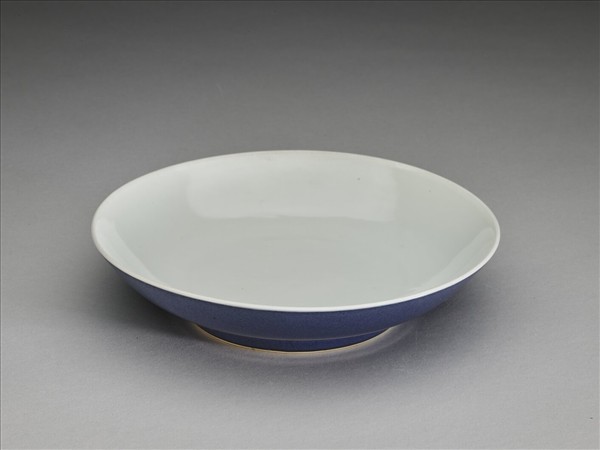 霽青釉白裡盤