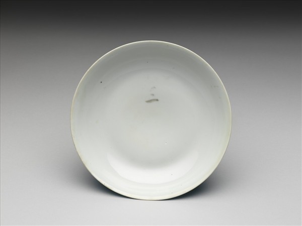 孔雀藍釉白裡盤