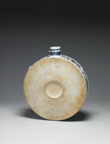 青花花卉紋扁壺