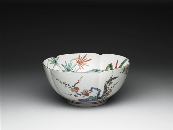 有田窯 柿右衛門類型 五彩花口碗