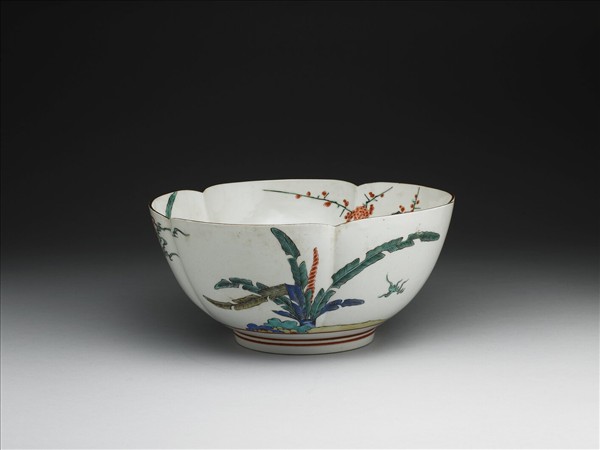 有田窯 柿右衛門類型 五彩花口碗