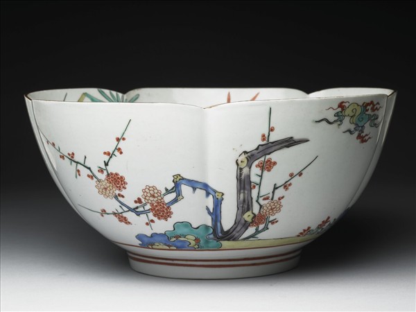 有田窯 柿右衛門類型 五彩花口碗