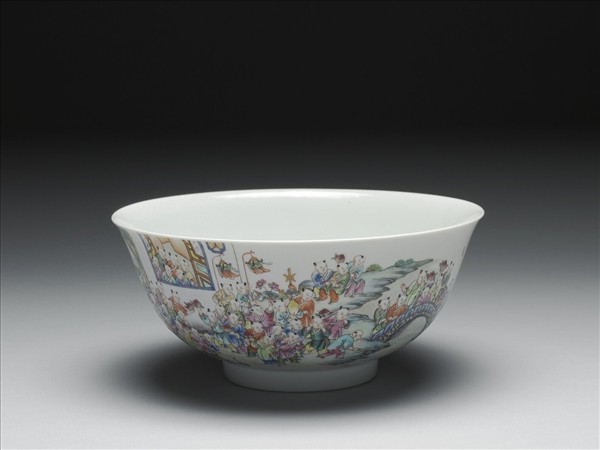 景德鎮窯 粉彩百子大碗