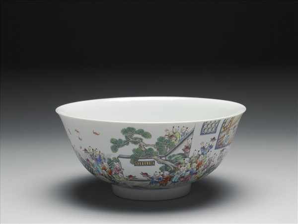 景德鎮窯 粉彩百子大碗