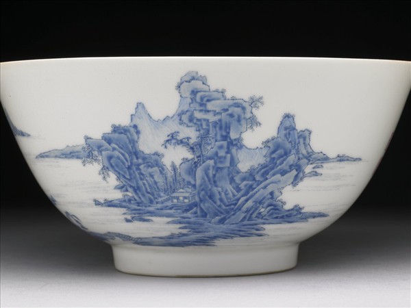 琺瑯彩瓷青山水碗