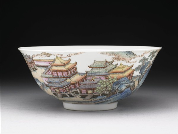 青花描紅海獸波濤紋高足杯- 故宮