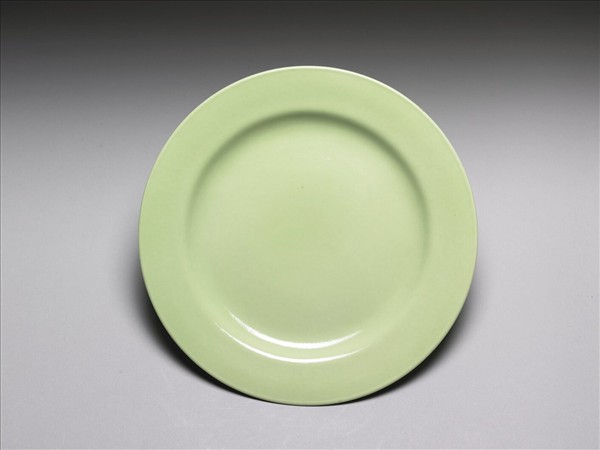 吹綠釉淺盤