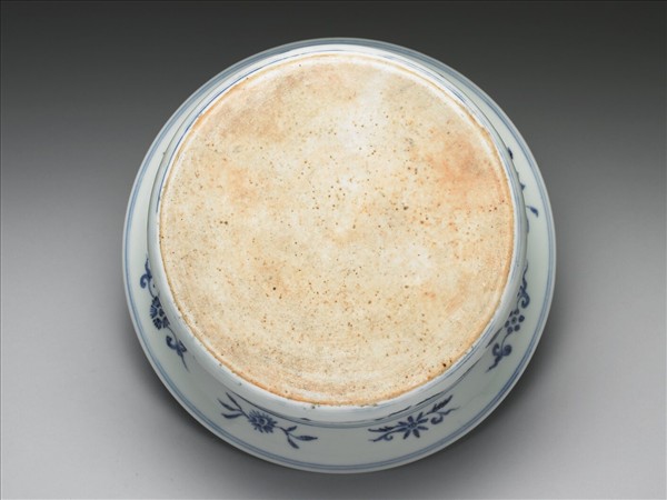 青花纏枝花卉紋折沿洗