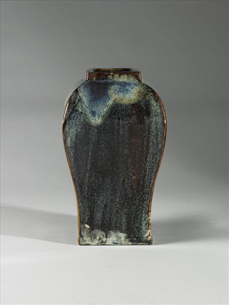 廣窯 天藍窯變鱔魚青方壺