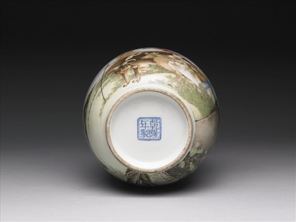 琺瑯彩農耕圖瓶