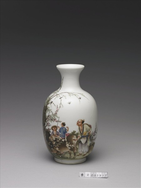 琺瑯彩農耕圖瓶