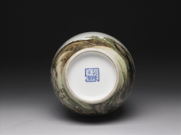 琺瑯彩農耕圖瓶