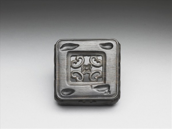 花卉紋方形木座