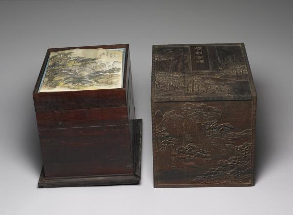 螺劑含輝」紫檀山水紋木盒- 故宮