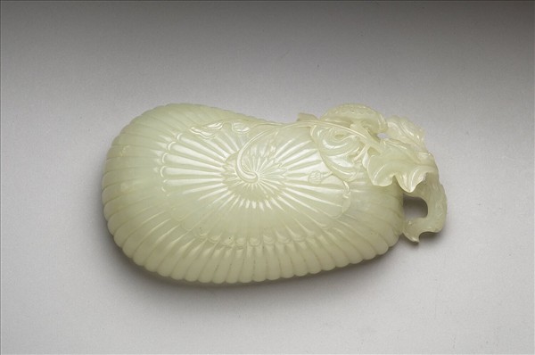 玉單柄菊式水盛