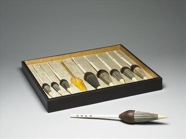 萬壽無疆象牙桿斗筆