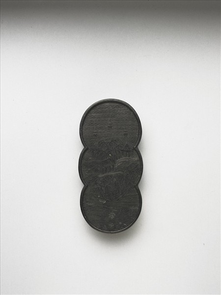 御製西湖名景詩「三潭印月」墨