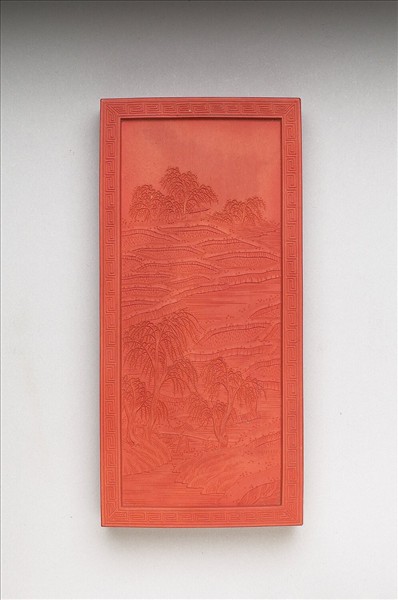 御題《萬春集慶》冊〈萬綠春塘〉詩硃墨